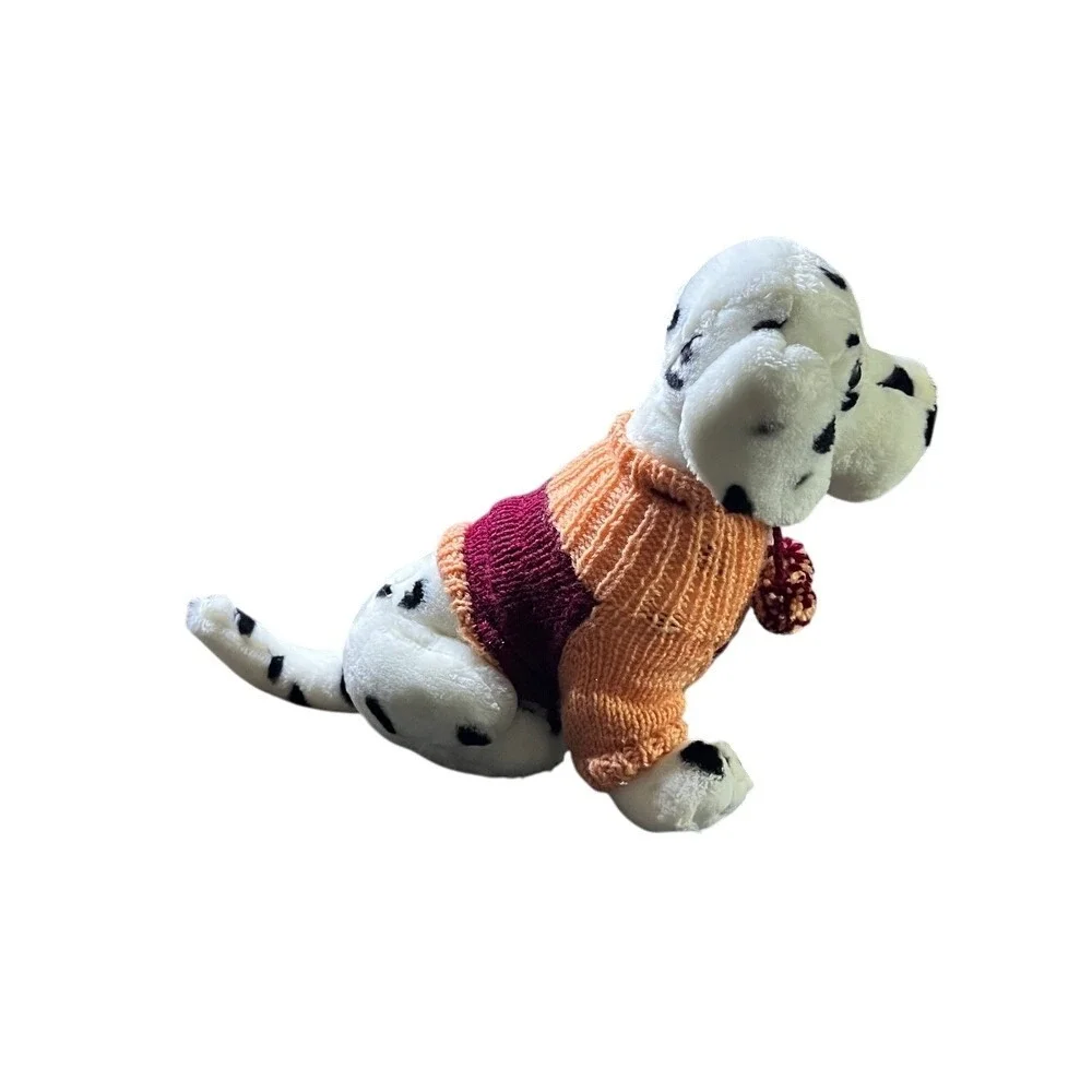Vintage‎ Fine Toy Dalmatian Plush Dog Stuffed Animal Sweater Outfit Decor Cute